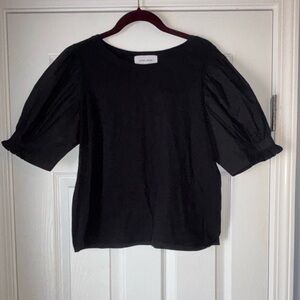 Dear John Black Puff Sleeve Blouse Medium
